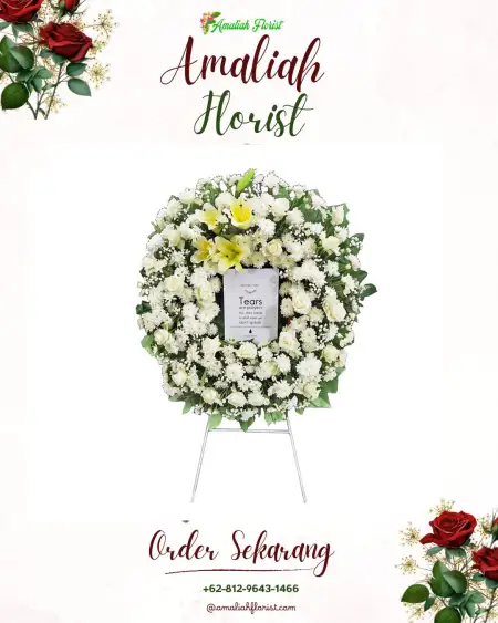Krans Bunga Duka Pengantungan