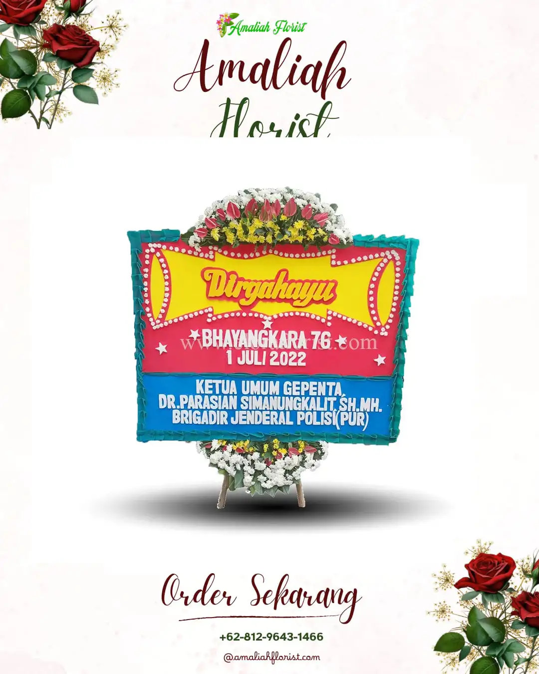 Papan Bunga HUT Ulang Tahun Pengantungan