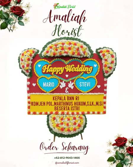 Papan Bunga Pernikahan Pengantungan
